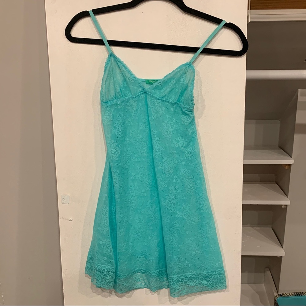 Honeydew teal lace babydoll